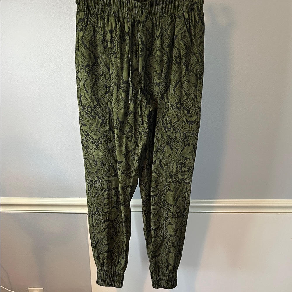 INC International Concepts Olive Snake Print Pants